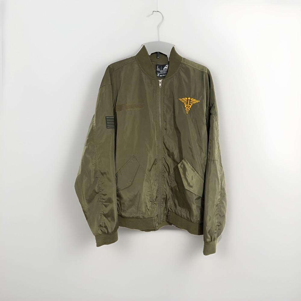 Army Performance Medic Jacket Adult Large Military Green Full Zip EUC W127